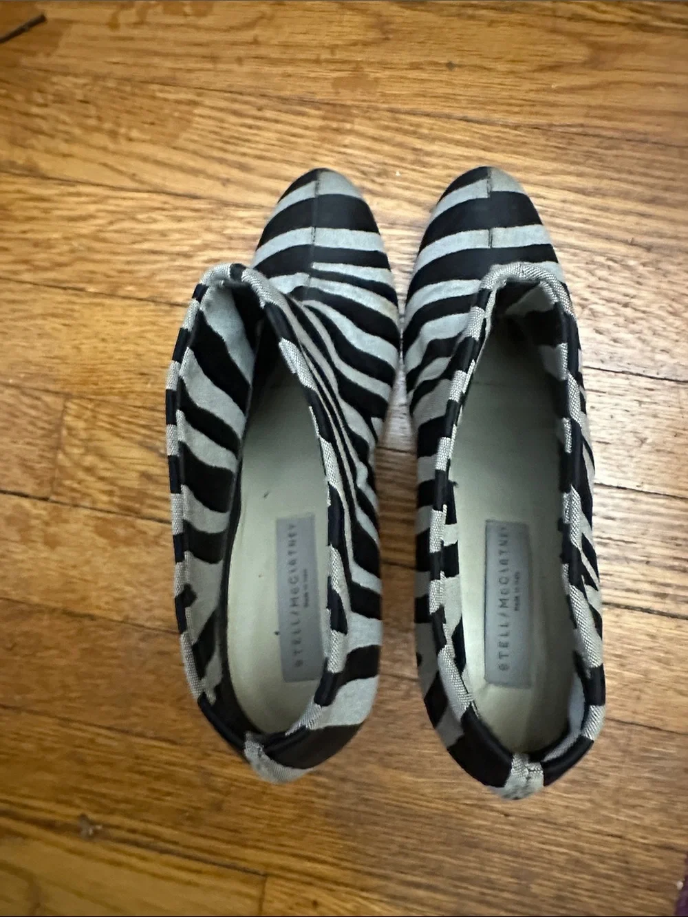 Stella McCartney Zebra-Print Ankle Booties Black/Gray-Silver Size 40UK 9.5US